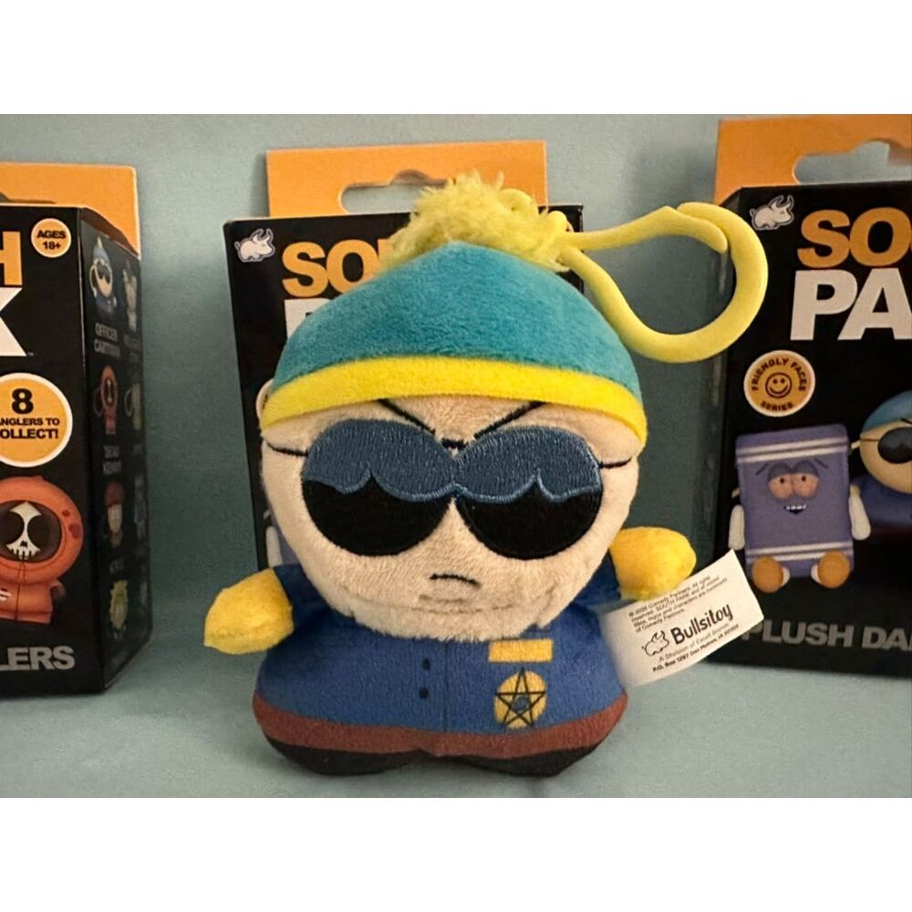 South Park Officer Cartman Plush Dangler Clip Keychain Bulls-i-toy Collectible